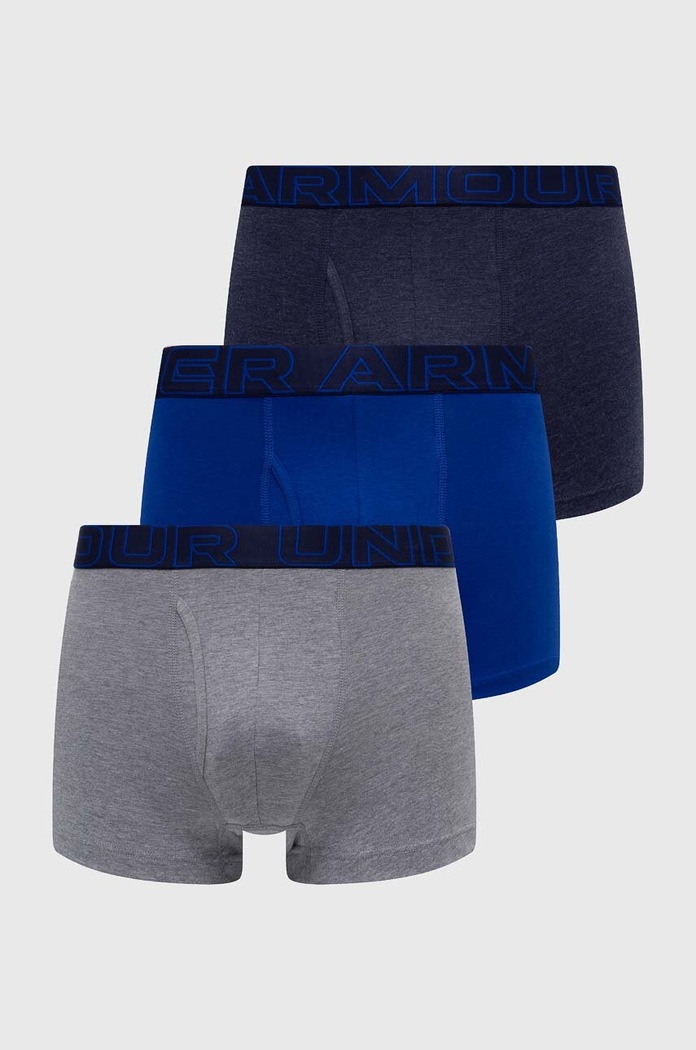 Under Armour Boksarice moške 83 Perf Cotton 3in paket 3 kosov Pletenina mornarsko modra 25UUSHJ083