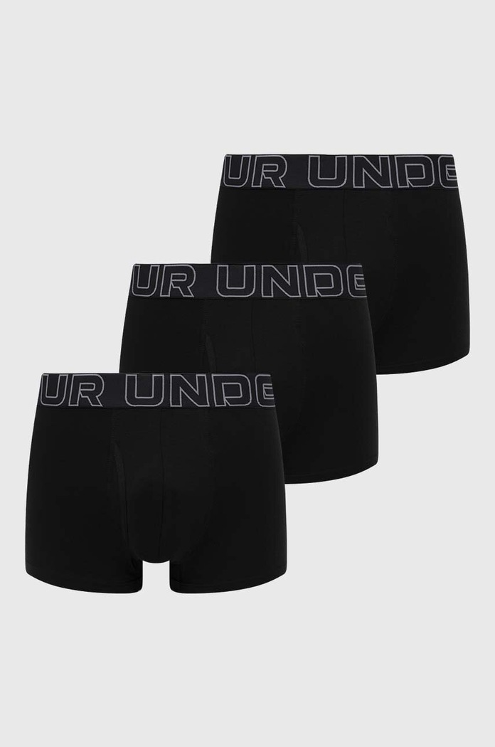 Under Armour boksarice moške 83 Perf Cotton 3in paket 3 kosov Pletenina črna 25UUSHJ083