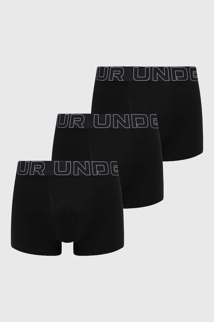 Under Armour boksarice moške 83 Perf Cotton 3in paket 3 kosov Pletenina črna 25UUSHJ083