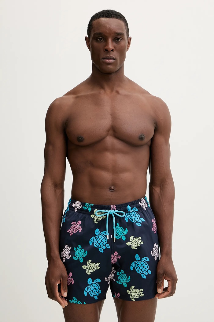 Vilebrequin pantaloni scurți de baie MOORISE Planet friendly bleumarin MSOAF136