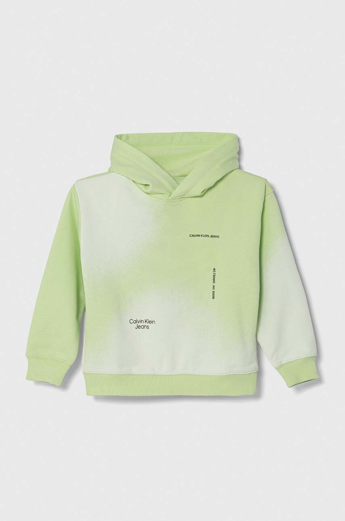 Calvin Klein Jeans gyerek melegítőfelső pamutból pamut zöld IU0IU00549.116.PPYH