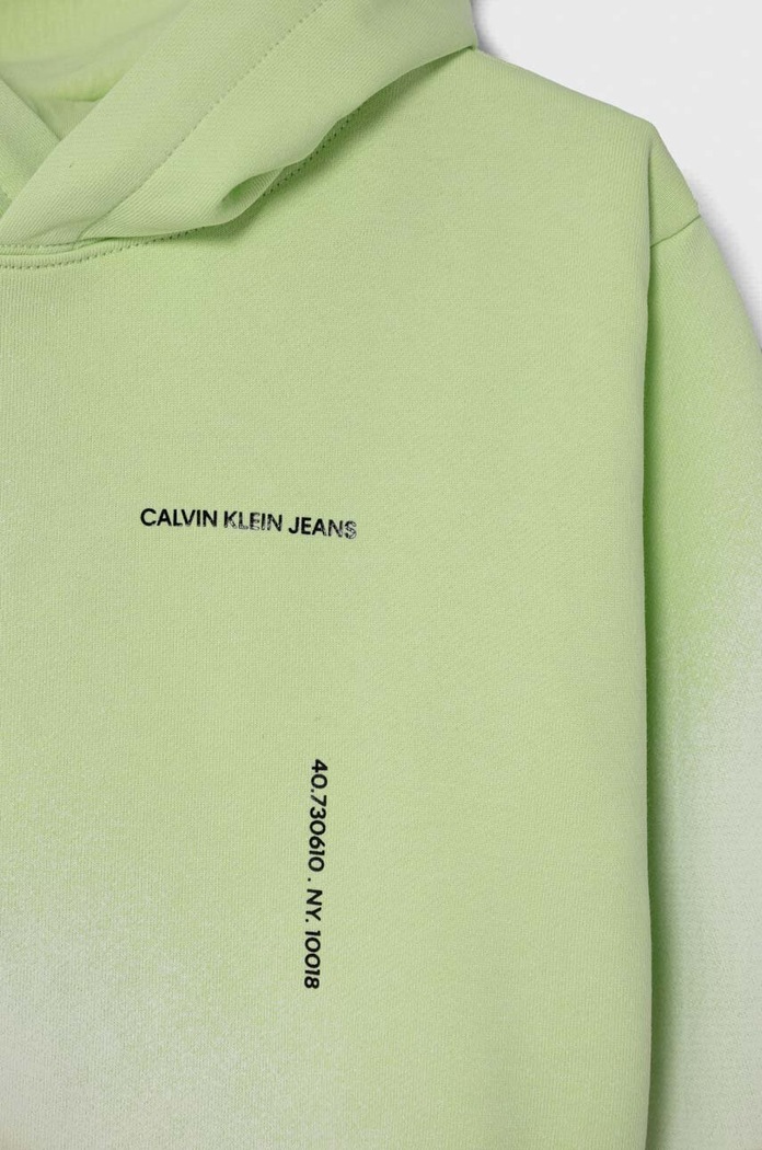 Fiú Calvin Klein Jeans gyerek melegítőfelső pamutból IU0IU00549.116.PPYH zöld
