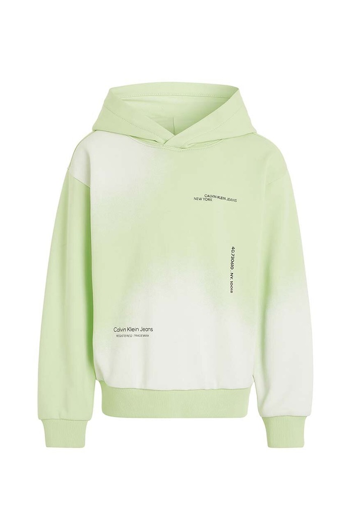 Dětská bavlněná mikina Calvin Klein Jeans IU0IU00549.128.176.PPYH zelená SS24