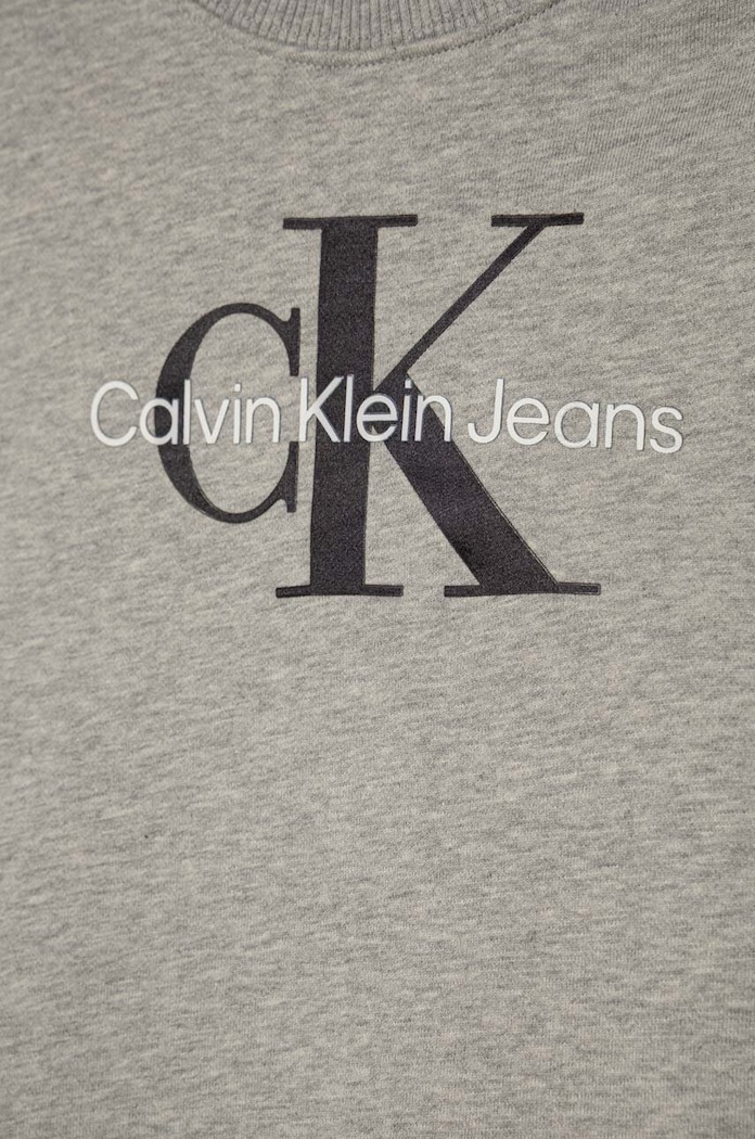 Dječaci Dječja pamučna dukserica Calvin Klein Jeans IU0IU00602.128.176.PPYH siva