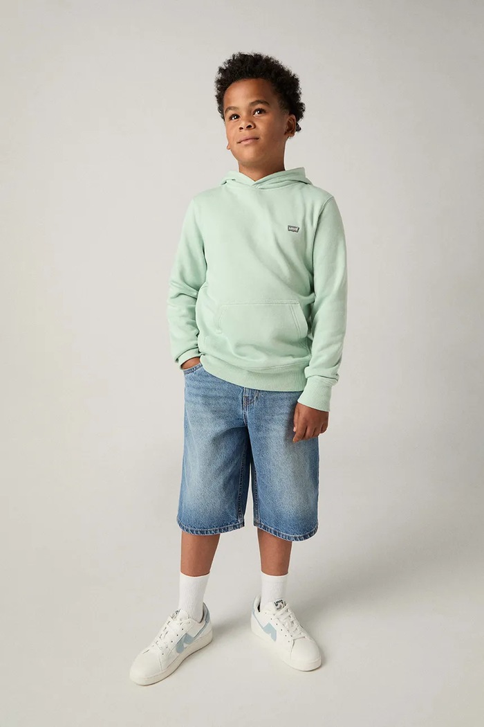 Levi's bluză copii LVB MINI BATWING PULL OVER HOO 9EK422 verde