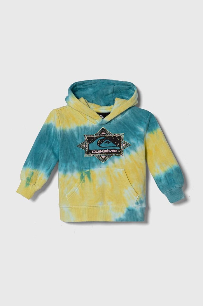 Bavlněná mikina Quiksilver TIE DIE HOOD potisk modrá UQKFT03016