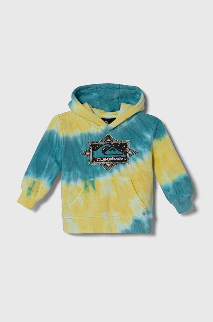 Bavlněná mikina Quiksilver TIE DIE HOOD potisk modrá UQKFT03016