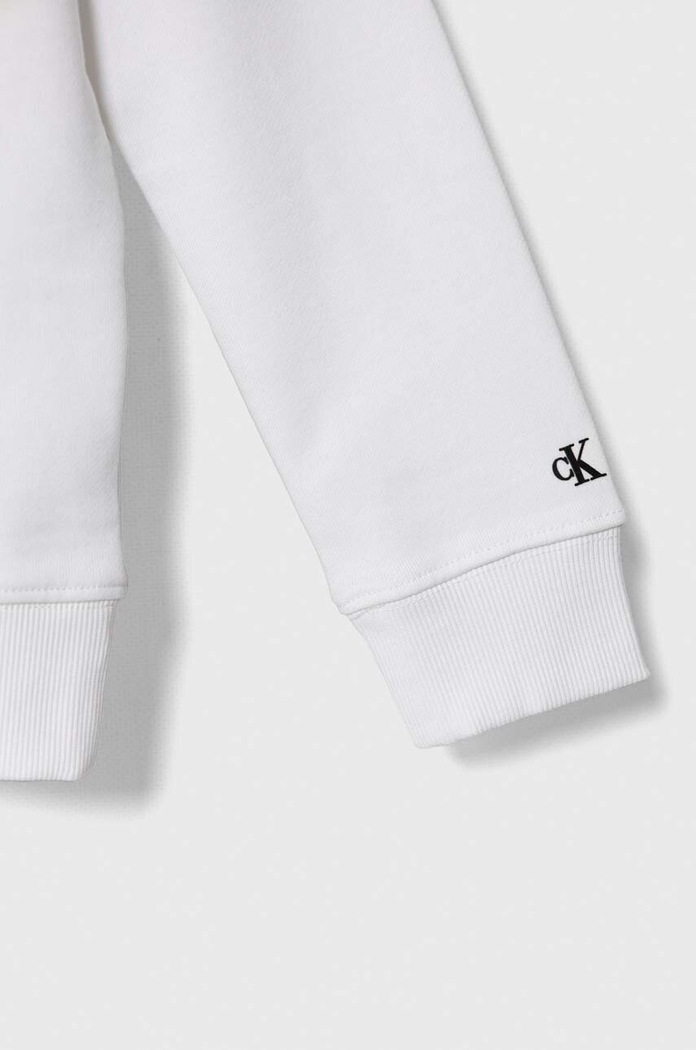 CHLAPEC Dětská bavlněná mikina Calvin Klein Jeans IU0IU00581.PPYH bílá