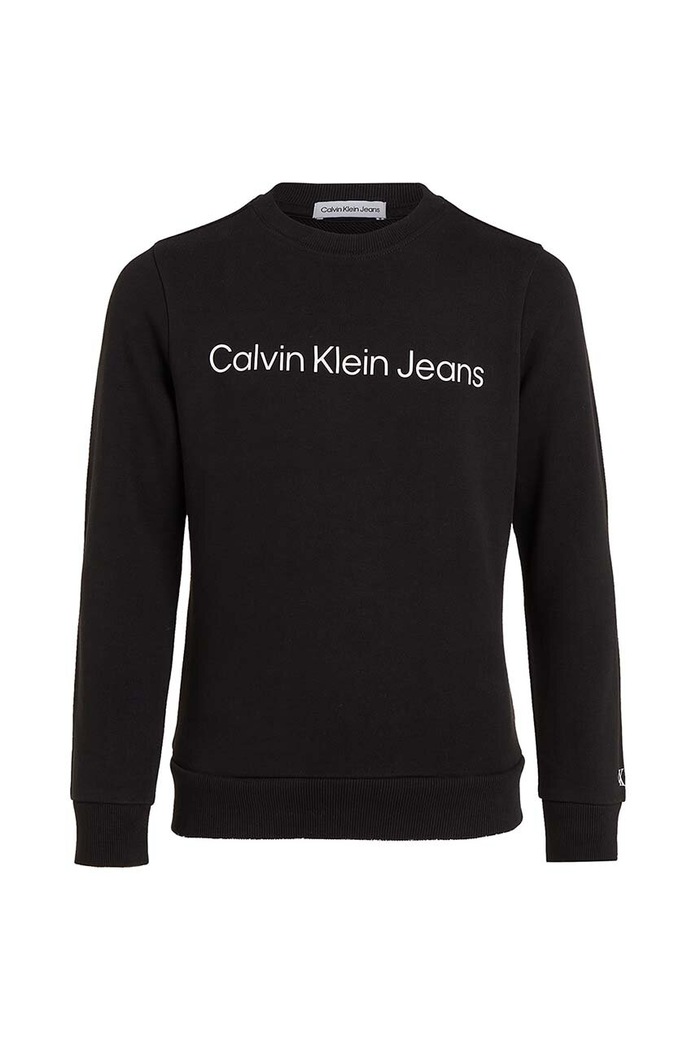 Calvin Klein Jeans Dětská bavlněná mikina Calvin Klein Jeans IU0IU00581.PPYH černá AW24