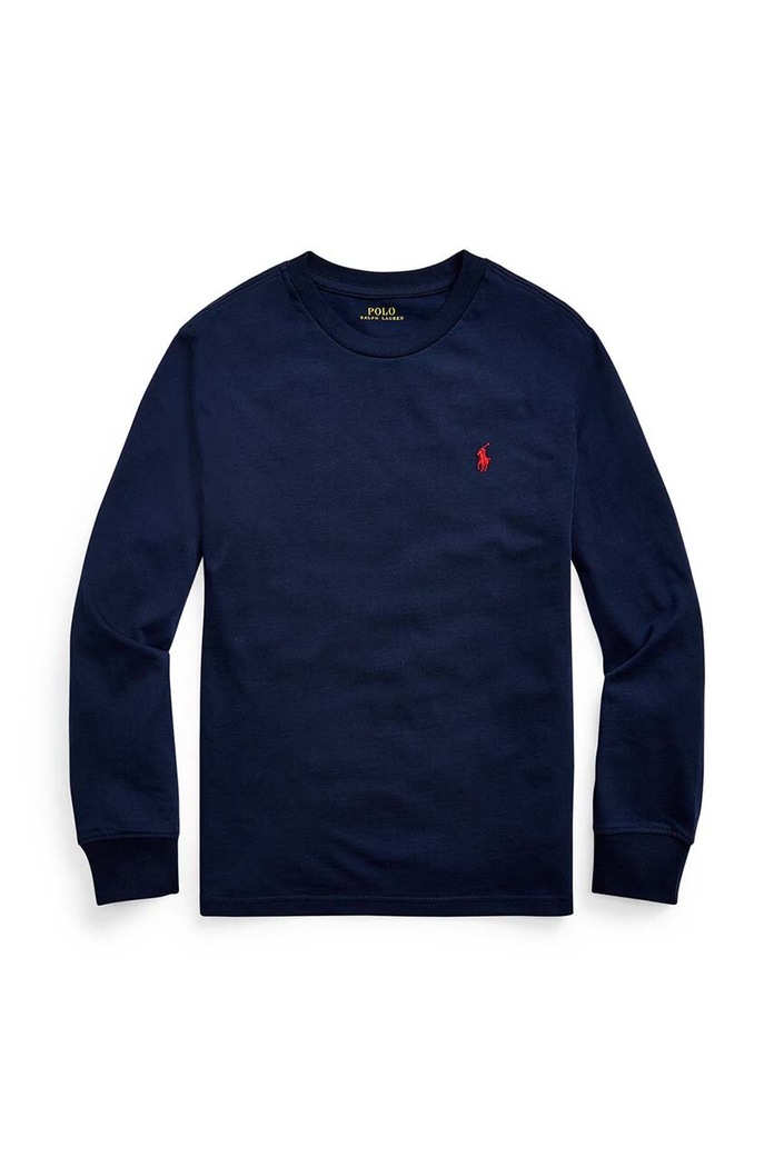 Detská bavlnená mikina Polo Ralph Lauren bavlna tmavomodrá 323843804002