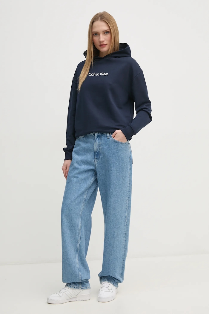 Βαμβακερή μπλούζα Calvin Klein K20K205449 σκούρο μπλε AA00