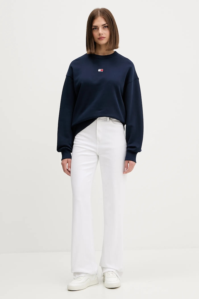 Tommy Jeans hanorac de bumbac DW0DW17325 bleumarin SS26