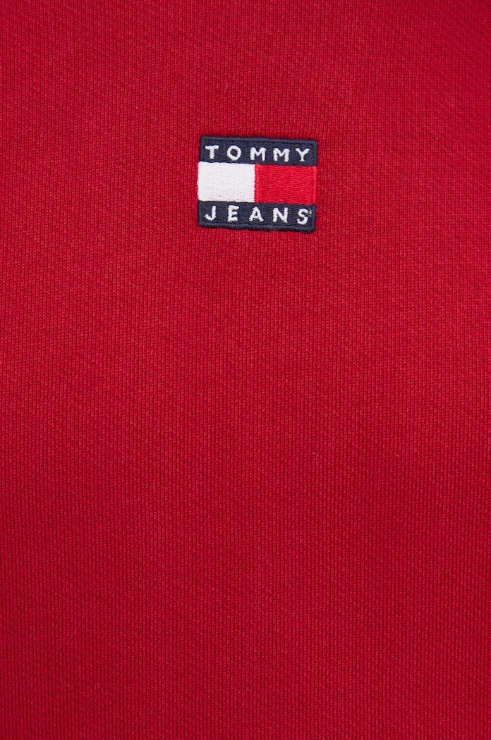 Bavlněná mikina Tommy Jeans DW0DW17326 burgundské