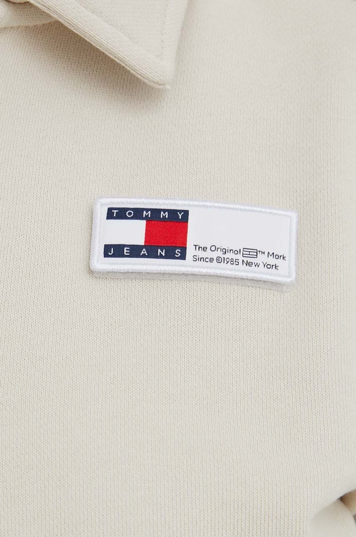 Bavlněná mikina Tommy Jeans DW0DW17343 béžová