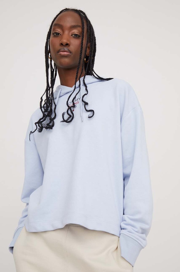 Mikina Tommy Jeans s kapucí modrá DW0DW17322