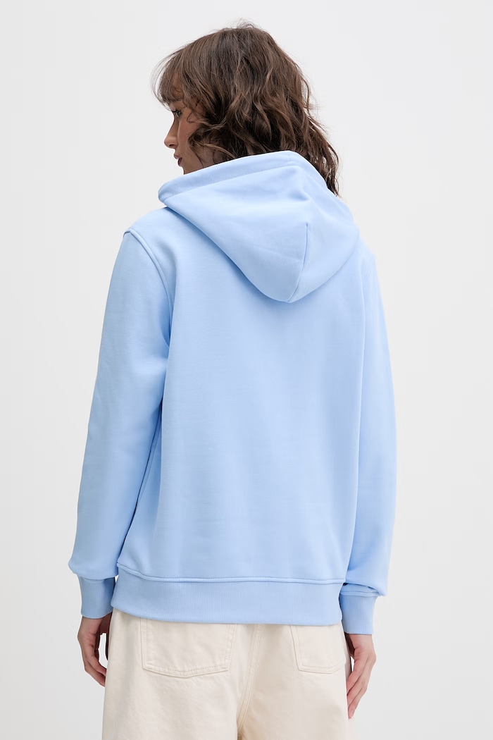 Odzież Tommy Jeans bluza z kapturem damska bawełniana z elastanem DW0DW17324 niebieski