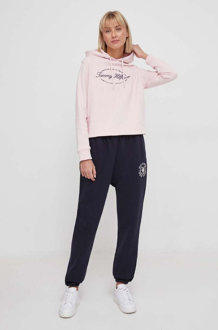 Tommy Hilfiger bluza bawełniana WW0WW41037 różowy SS24