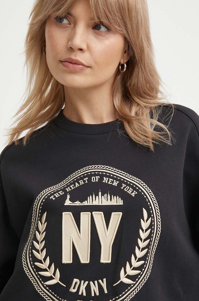 Bavlněná mikina Dkny černá D2A4A027