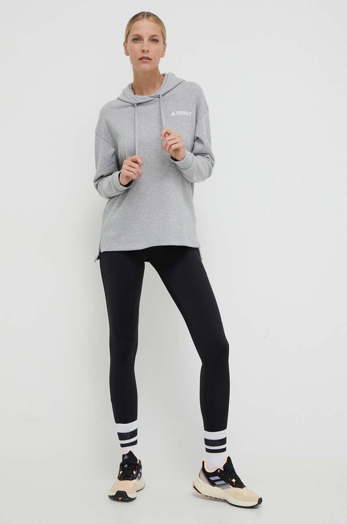 Tepláková mikina adidas TERREX IB6567 sivá SS24