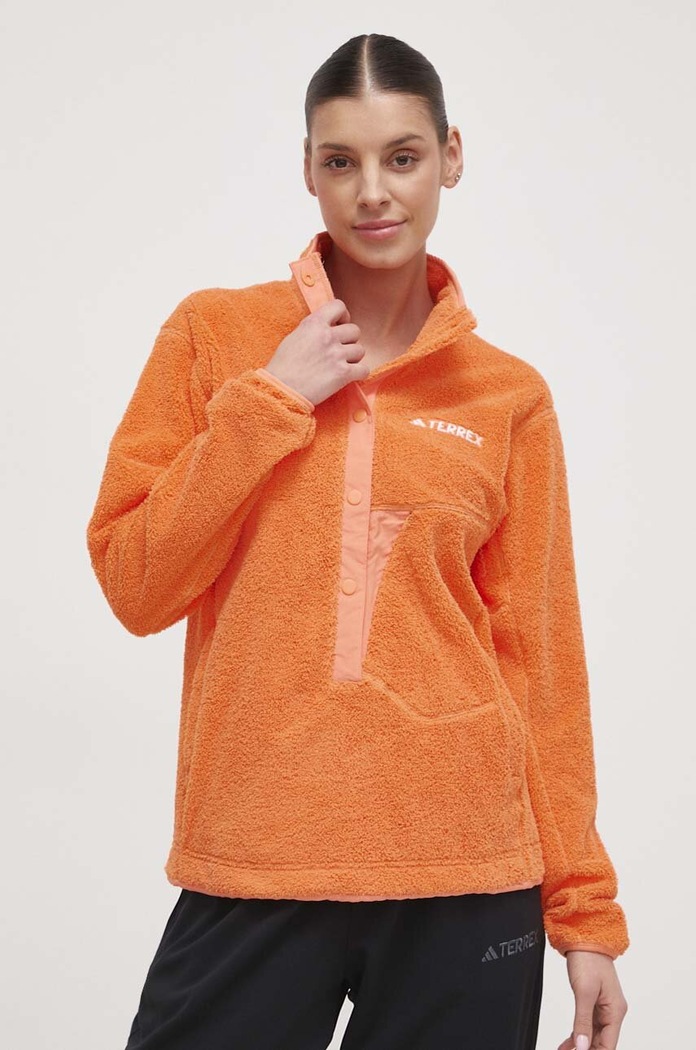 Sportovní mikina adidas TERREX Xploric bez kapuce oranžová IM7425