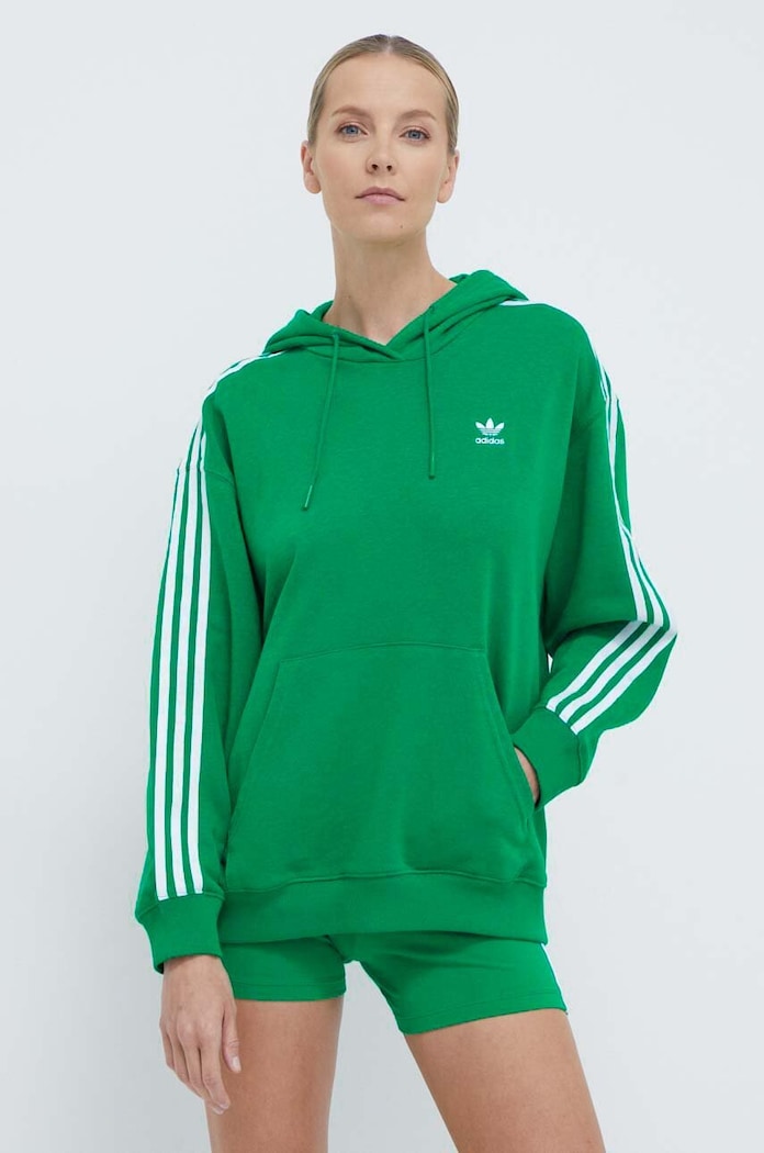 adidas Originals bluza 3-Stripes Hoodie OS pozostałe zielony IN8398