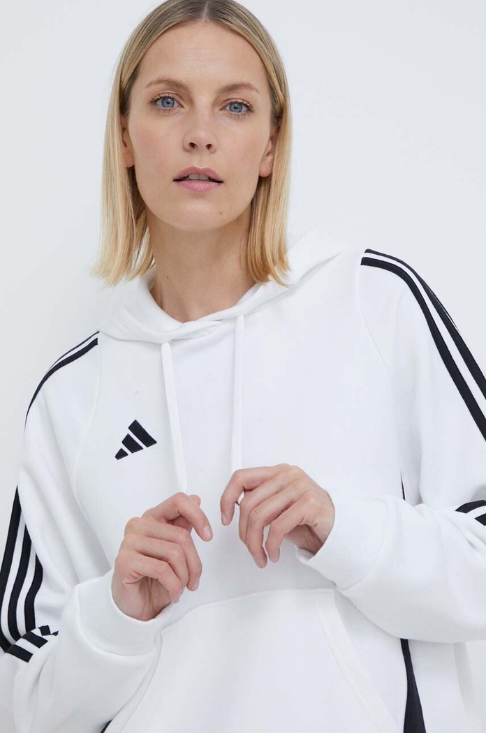 Tepláková mikina adidas Performance Tiro24 s kapucí bílá IR7508