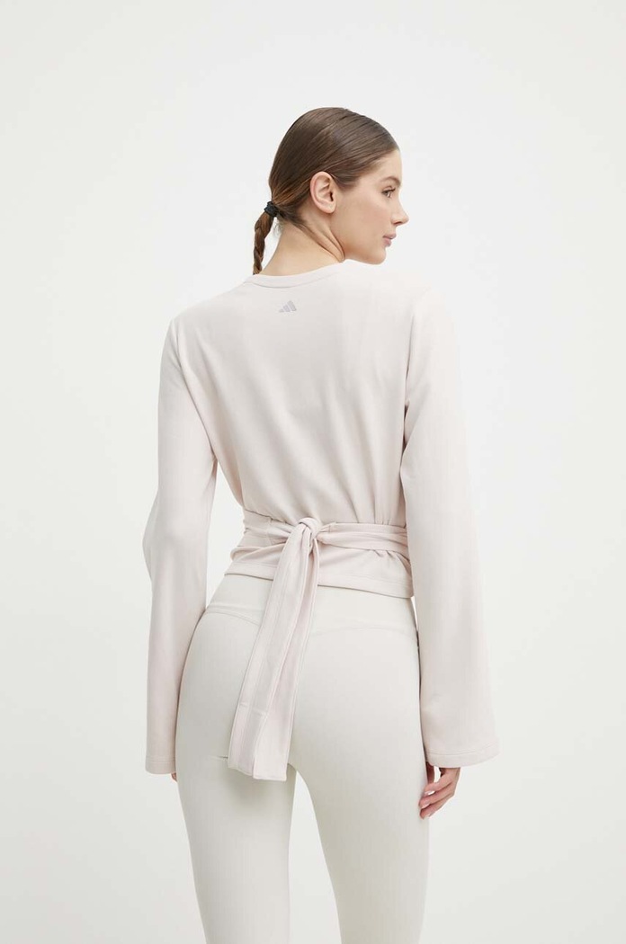 Odzież adidas Performance bluza do jogi IS2987 beżowy