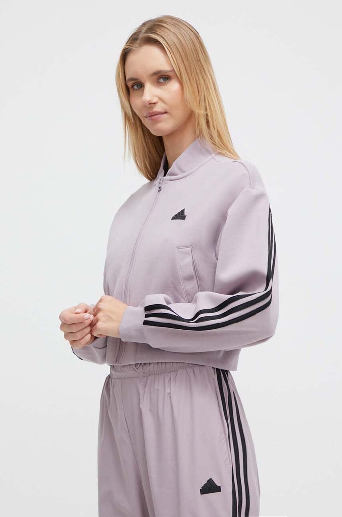 Pulover adidas Brez kapuce vijolična IS3652