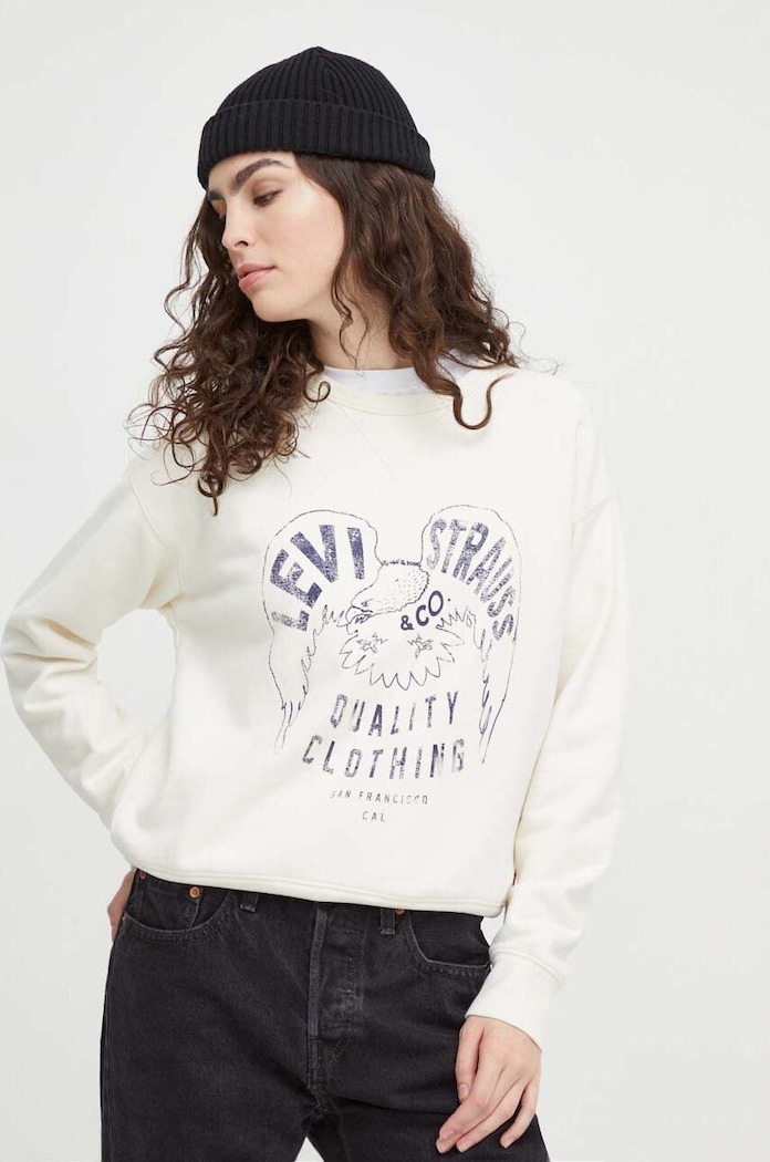 Суичър Levi's без качулка бежов A7288