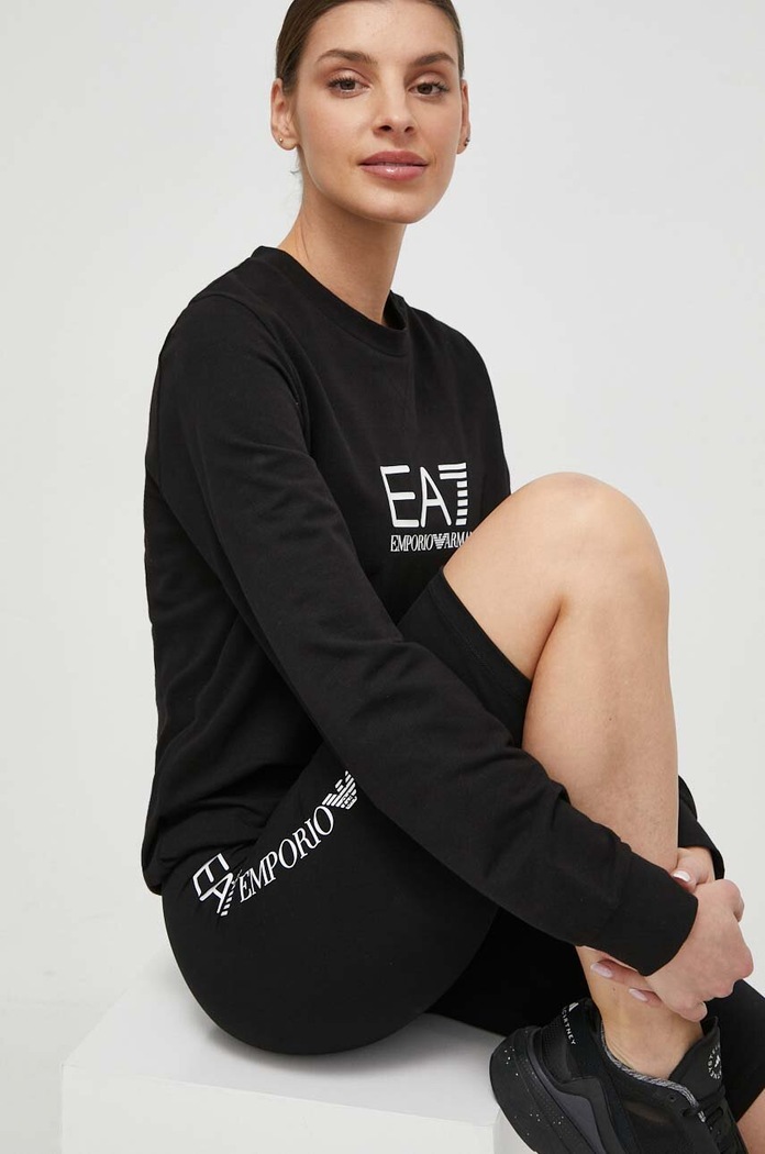 Mikina EA7 Emporio Armani bez kapuce černá 8NTM35.TJTXZ.1200