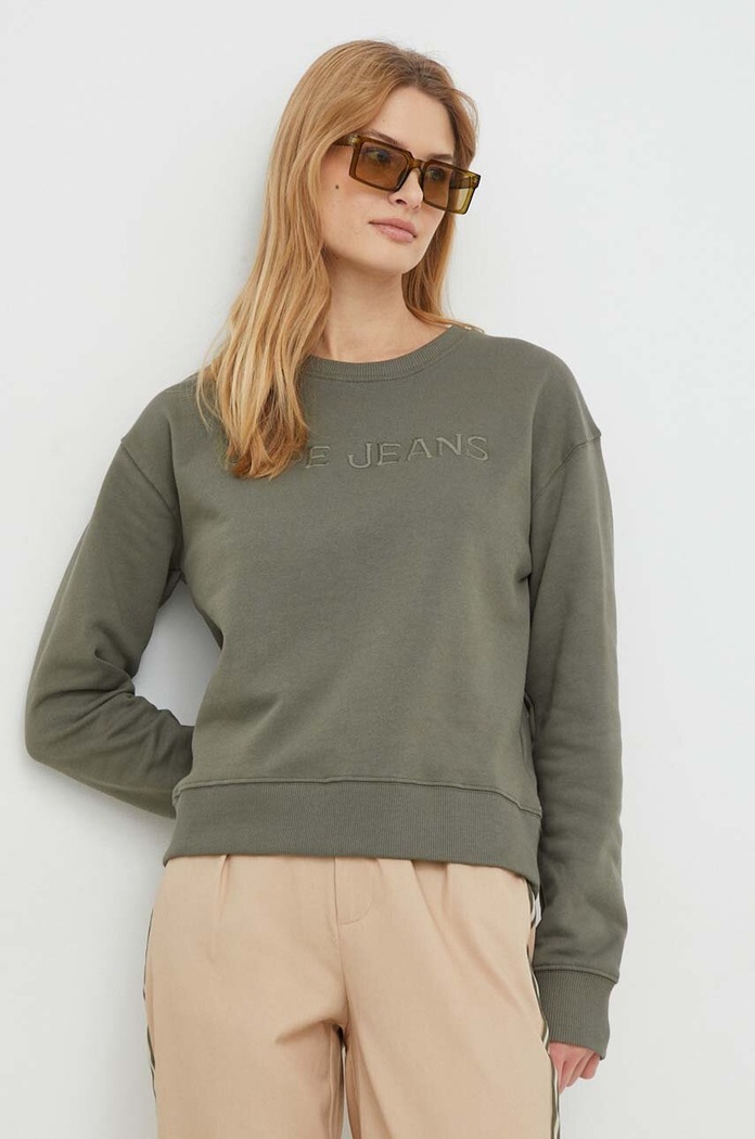 Βαμβακερή μπλούζα Pepe Jeans Hanna HANNA πράσινο PL581396