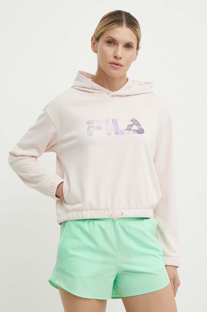 Fila bluza do biegania Tortoli z kapturem różowy FAW0711