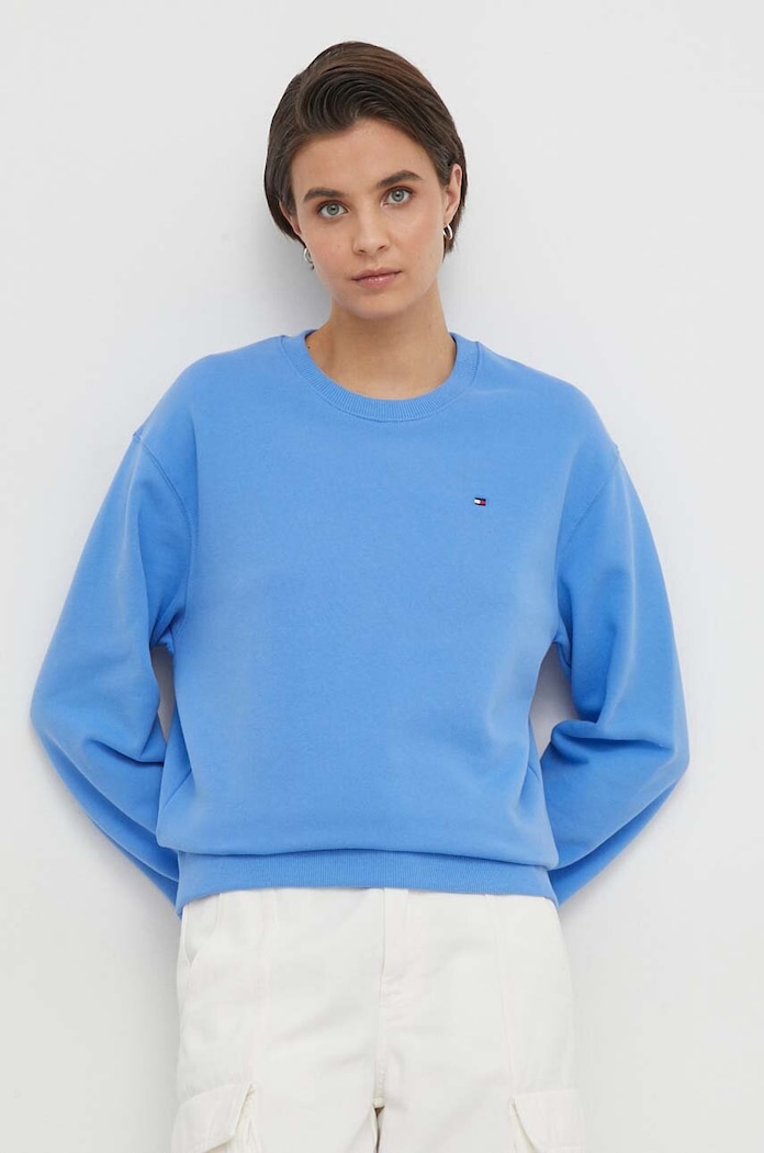 Odzież Tommy Hilfiger bluza bawełniana WW0WW41246 niebieski