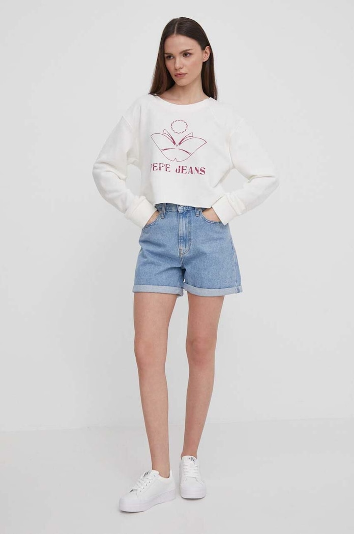 Pepe Jeans bluza bawełniana Lorelai PL581425 beżowy SS24