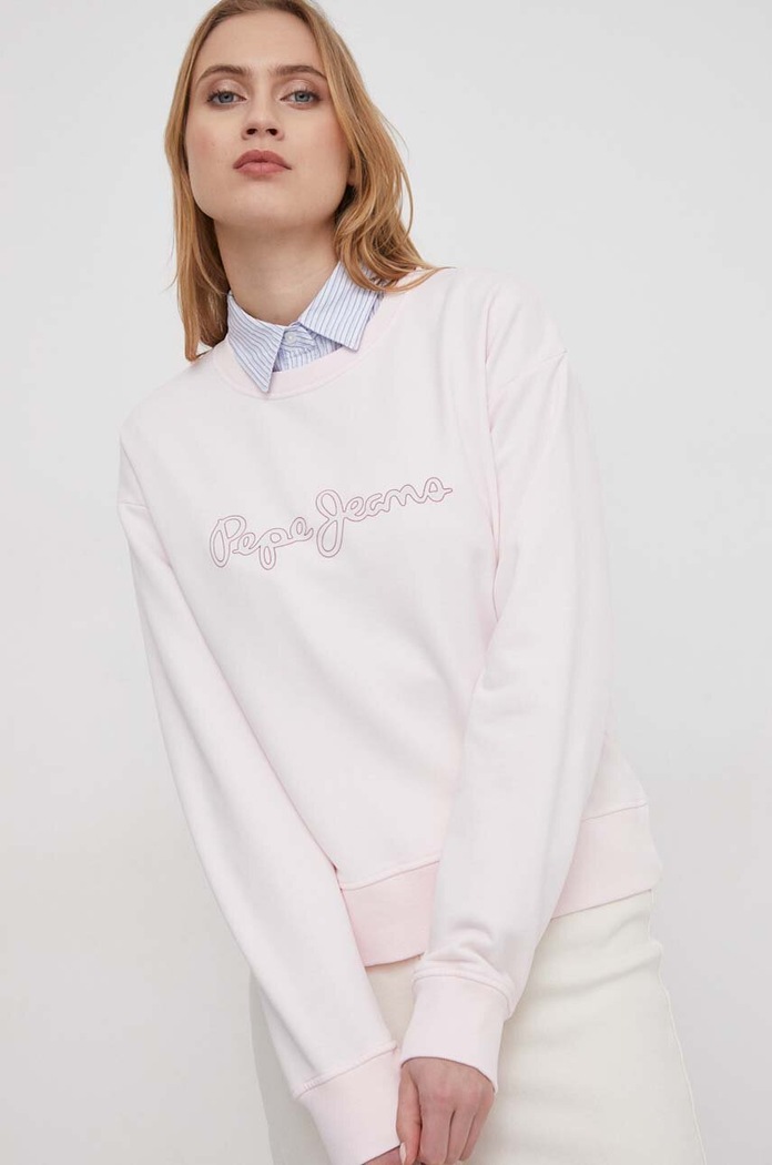Mikina Pepe Jeans LANA bez kapuce růžová PL581430