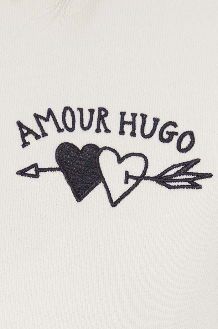 Βαμβακερή μπλούζα HUGO 50513168 μπεζ