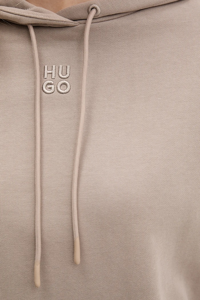 HUGO кофта з капюшоном жіноча бавовняна Delfinia 50522423 бежевий