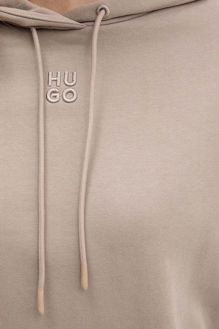 HUGO кофта з капюшоном жіноча бавовняна Delfinia 50522423 бежевий