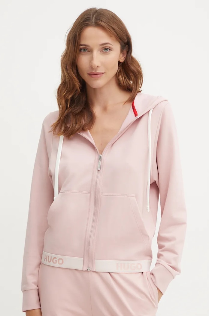 HUGO bluza SPORTY LOGO_JACKET różowy 50520504