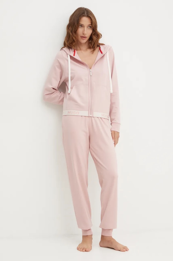 HUGO bluza SPORTY LOGO_JACKET 50520504 różowy AW25
