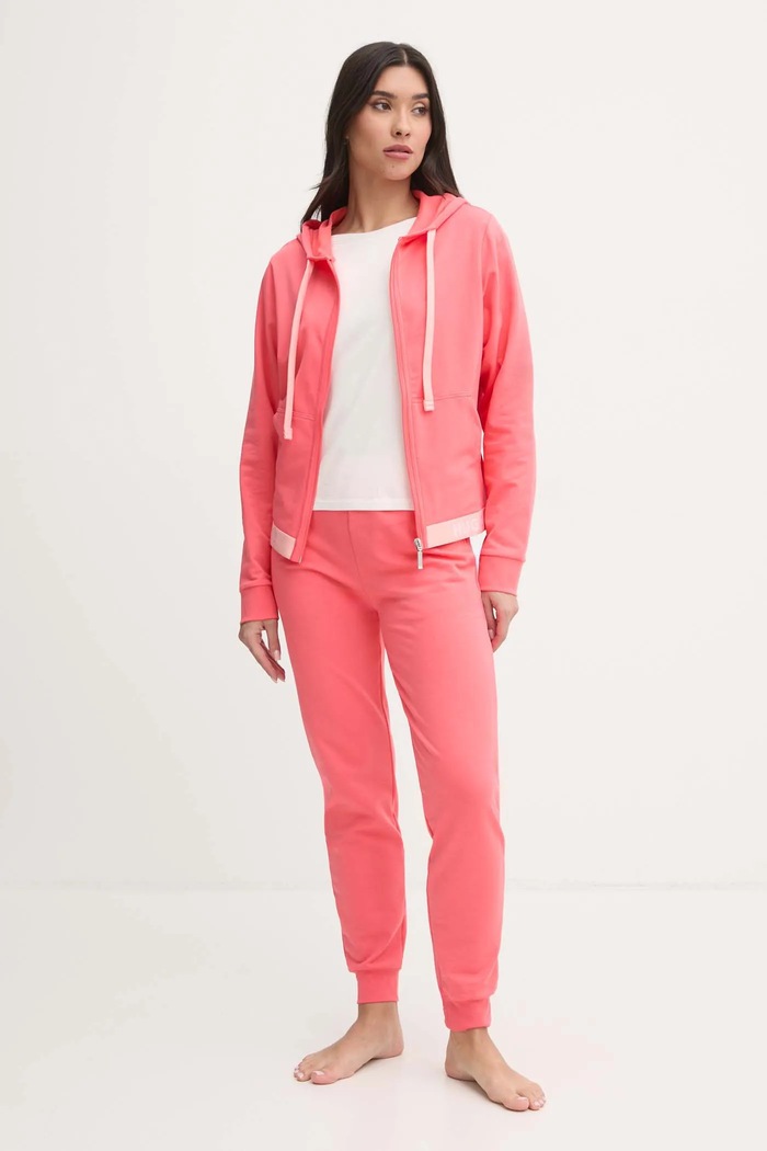 Mikina HUGO SPORTY LOGO_JACKET 50520504 růžová AW25