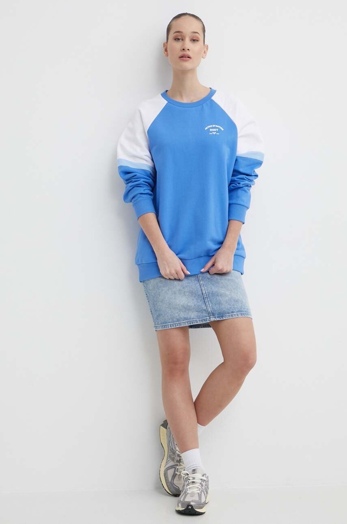 Roxy bluza bawełniana Essential Energy ERJFT04792 niebieski SS24