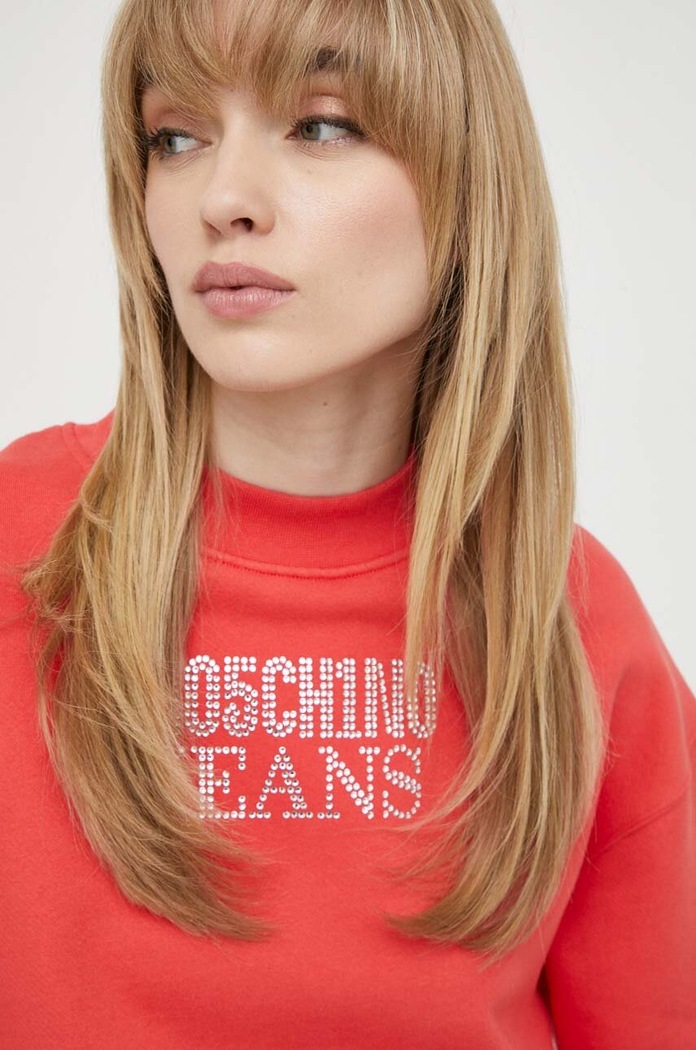 Bavlněná mikina Moschino Jeans 1716.3756 červená