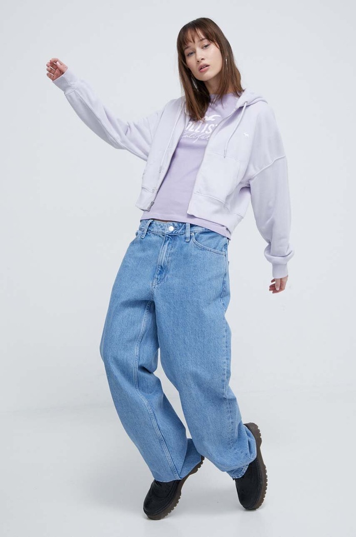 Mikina Abercrombie & Fitch KI152.4064.670 fialová SS24