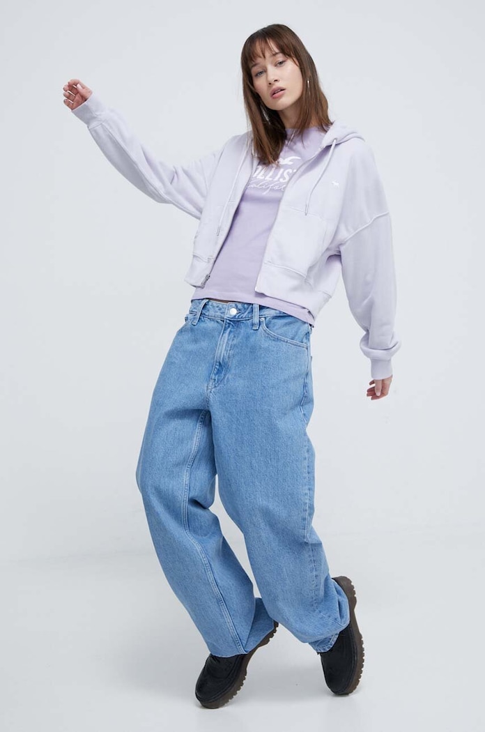 Mikina Abercrombie & Fitch KI152.4064.670 fialová SS24