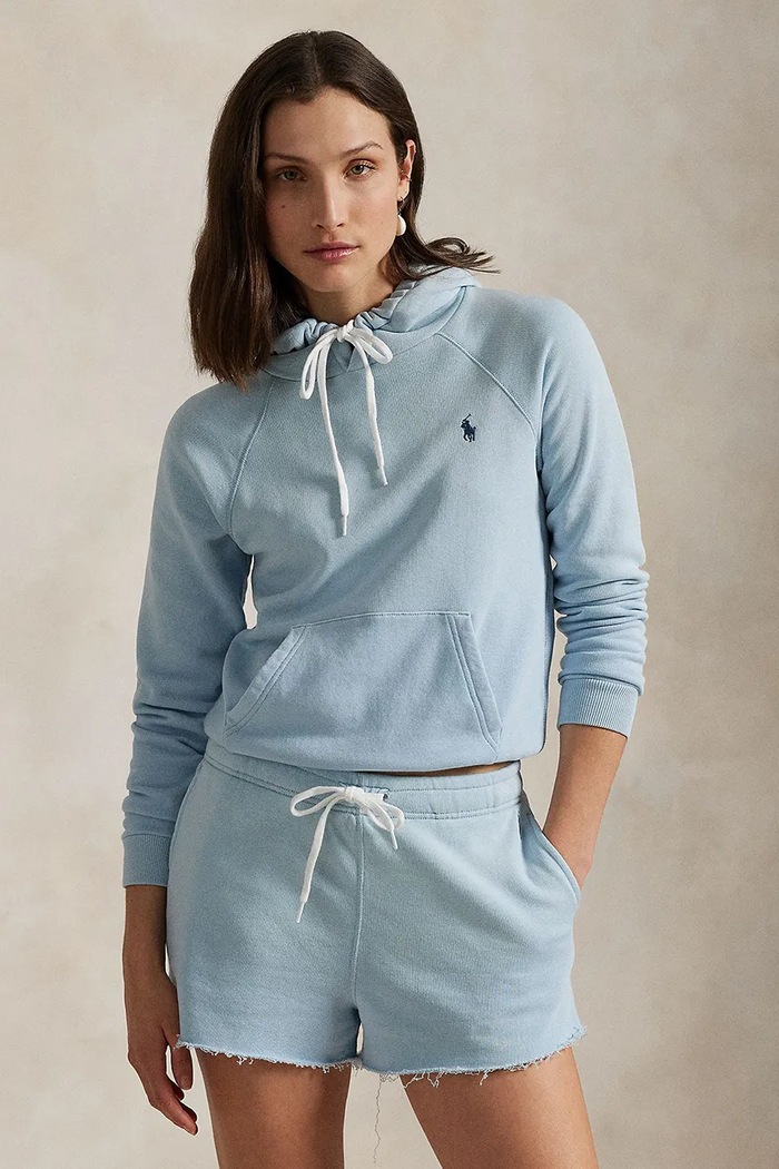 Polo Ralph Lauren bluza bawełniana z kapturem niebieski 211935583