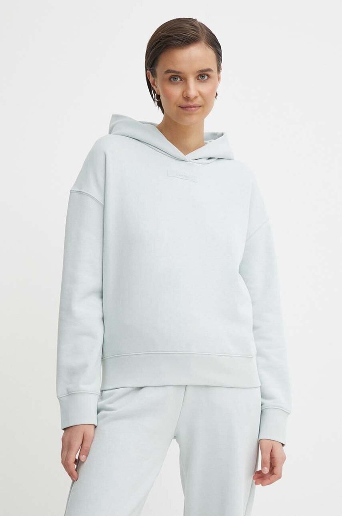 Calvin Klein bluza z kapturem niebieski K20K206631
