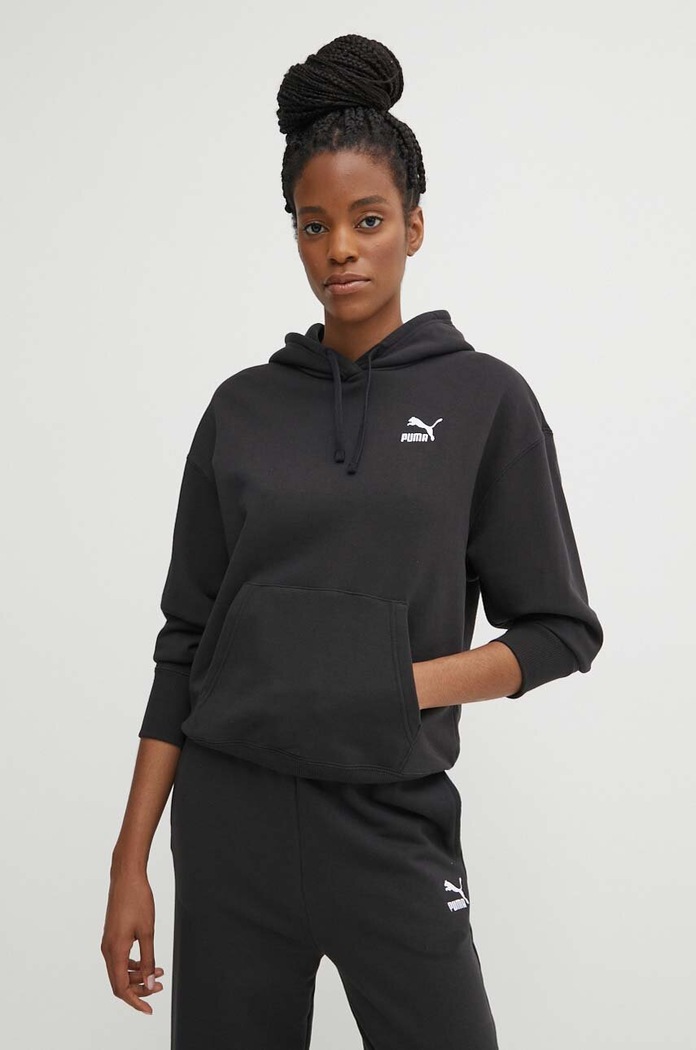 Puma hanorac de bumbac BETTER CLASSIC imprimeu negru 624227