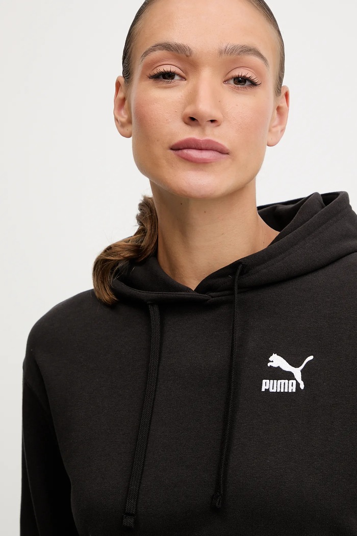 Puma hanorac de bumbac BETTER CLASSIC negru 624229