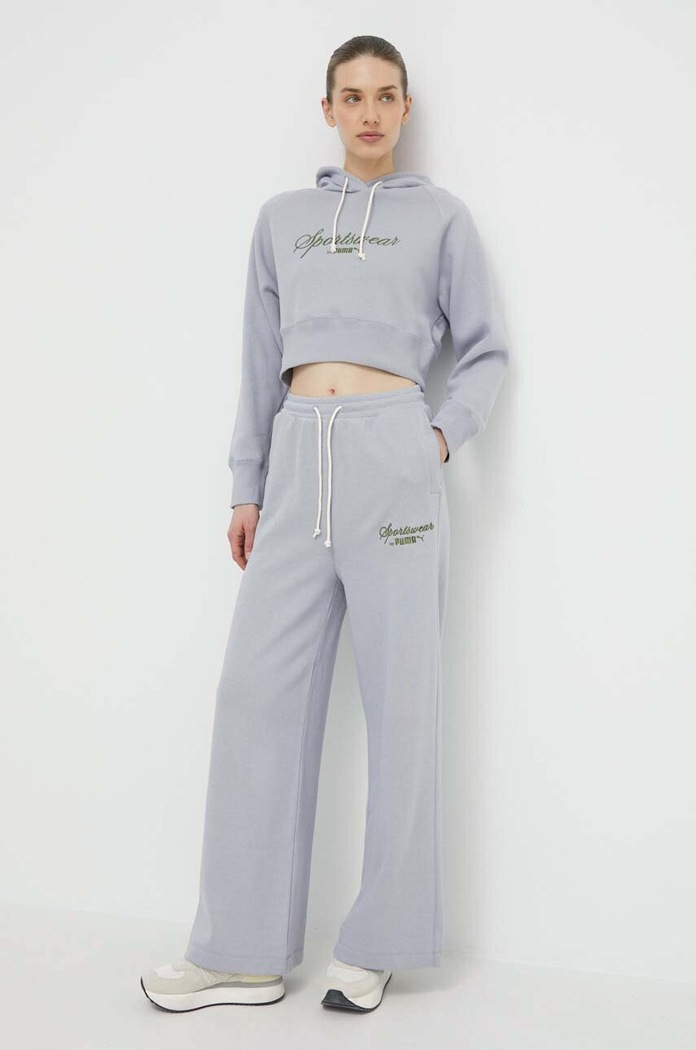 Βαμβακερή μπλούζα Puma 624273 γκρί SS24